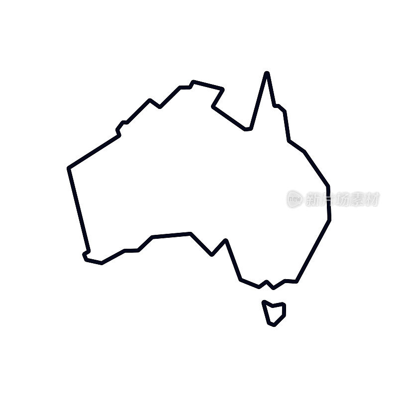 Australia Map Vector Stock Illustration Design Template.